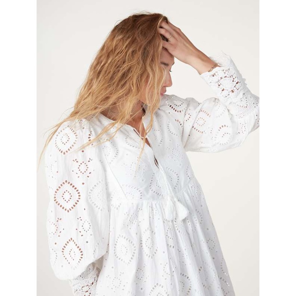 NWOT Spell & the Gypsy Collective White Dylan Smock Dress - Picture 3 of 17